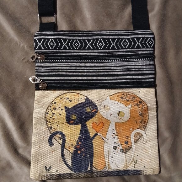 Women's   Cross body  Cat Print Heart Graphic Bag - Picture 2 of 7
